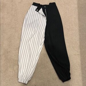 Black and White Striped Pants